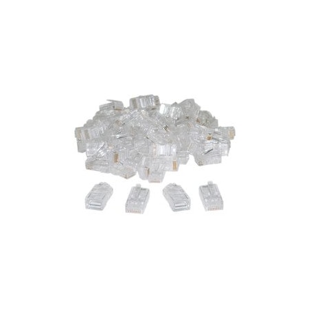 Cable Wholesale Phone/Data RJ45 Crimp Connectors for Solid/Stranded Cable, 8P8C, 100 pieces 31D0-500HD